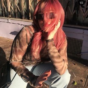 Y2K MESH TIE DYE LONG SLEEVE TOO